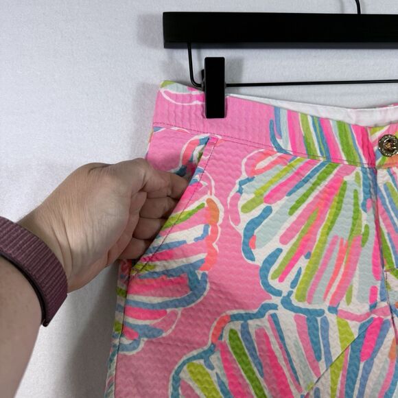 Lilly Pulitzer Pink Pout Shellabrate Scalloped Buttercup Shorts Size 0 Preppy - Picture 8 of 11